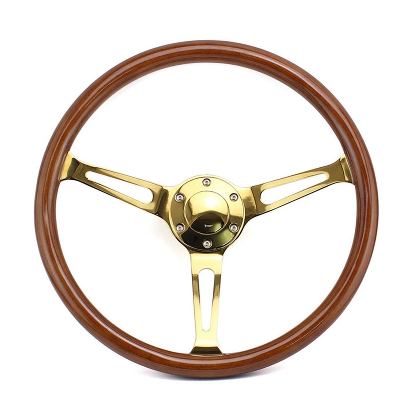 Amazon | ウッドステアリングホイール ユニバーサル 15インチ 380mm